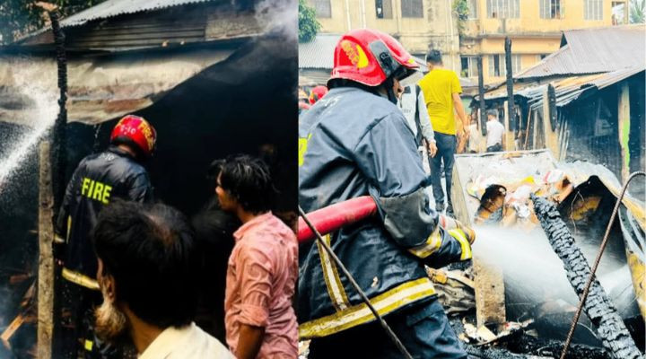 সোনারগাঁয়ে মার্কেটে ভয়াবহ অগ্নিকাণ্ড,  একাধিক দোকান ও গোডাউন পুড়ে ছাই